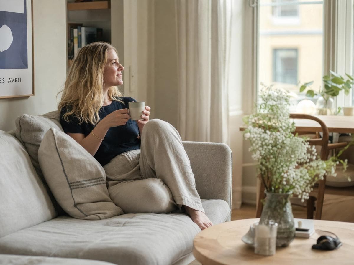 En afslappet boligejer der nyder sin fritid