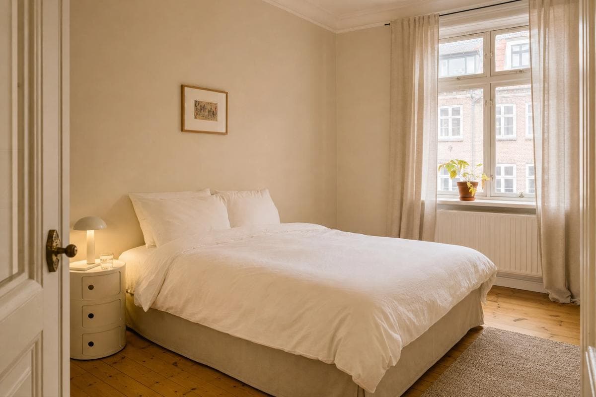 Cosy bedroom ready for guests