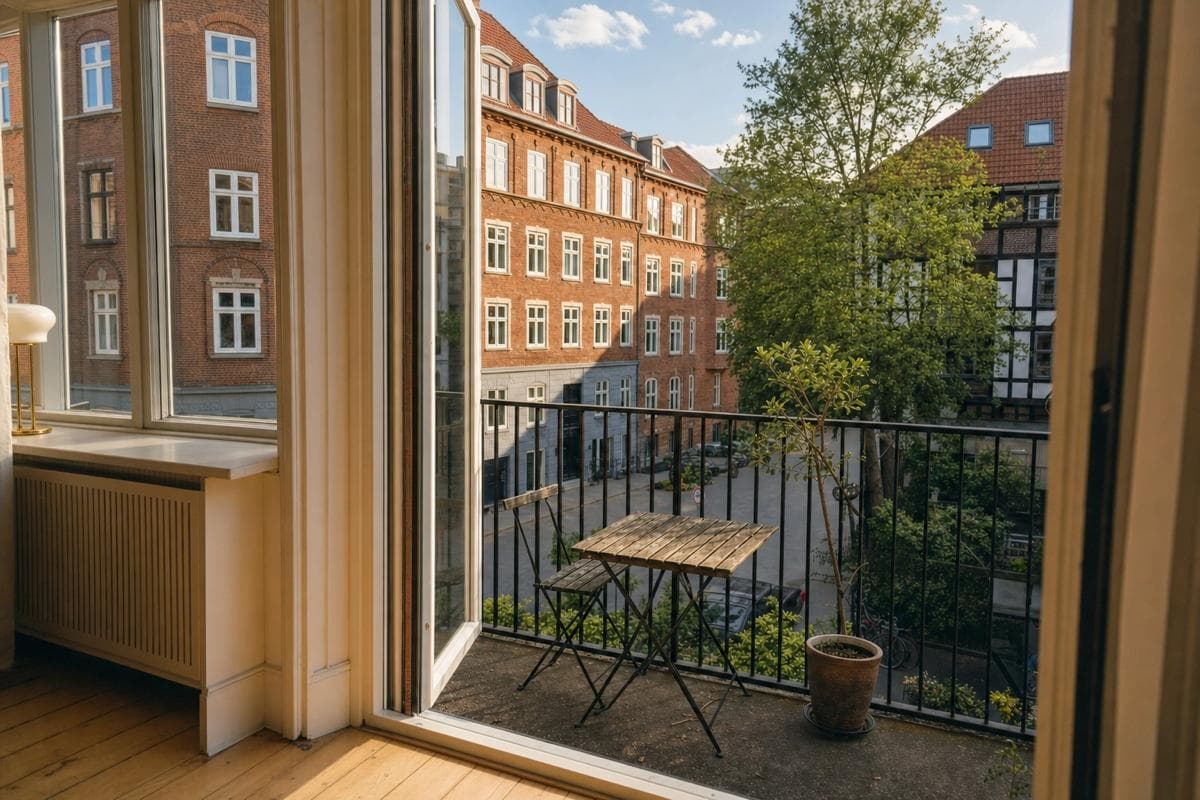 Balcony view from a Copenhagen flat